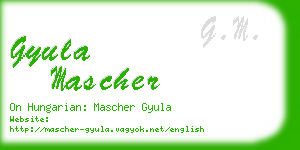 gyula mascher business card